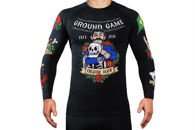 Ground Game Oldschool Long Sleeve Rash Guard - BJJHQ