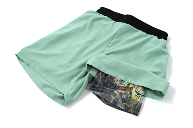 Kitsune "Battle" 2-Layer Shorts - Green $25 on BJJHQ. One Great BJJ Gear Deal A Day.